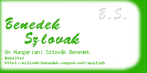 benedek szlovak business card