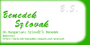 benedek szlovak business card